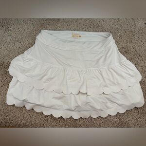 Lilly Pulitzer White Scalloped Mini Skirt